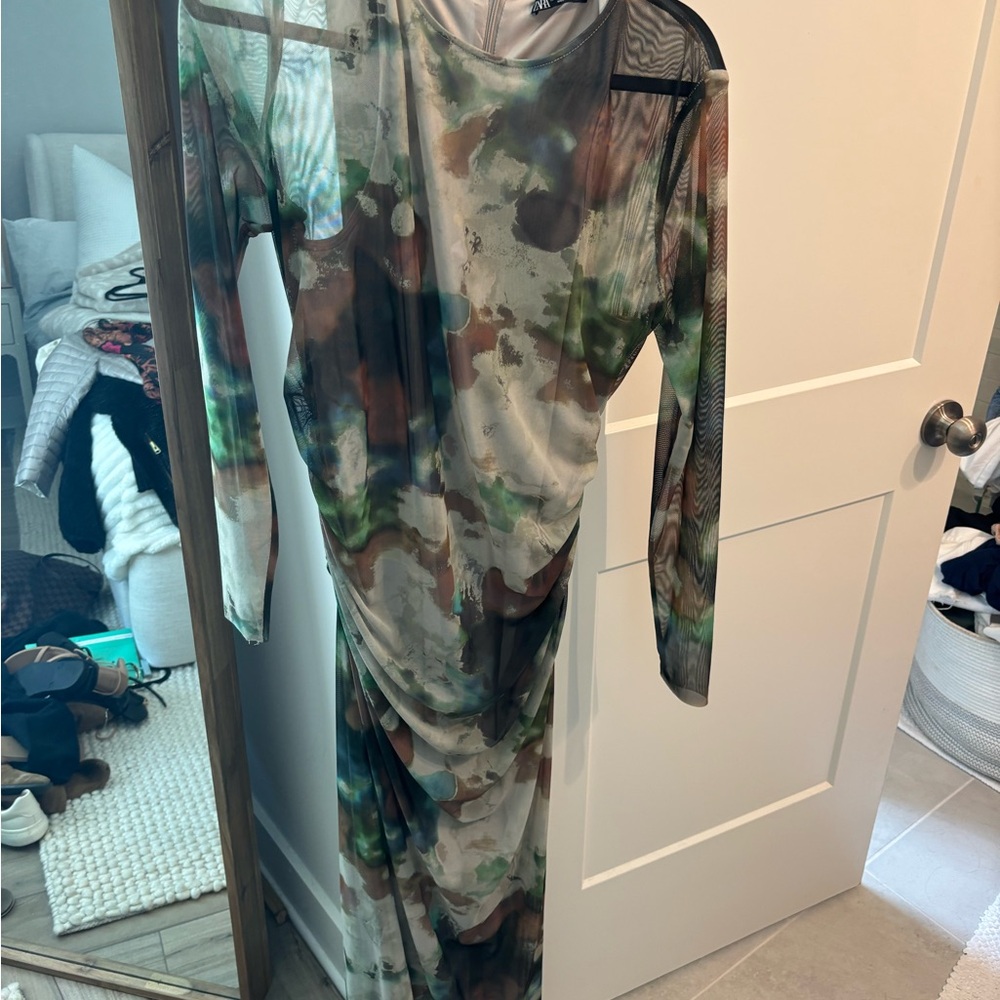 Camouflage Long Sleeve Dress